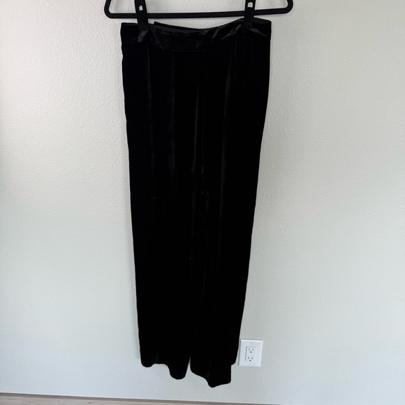 Poetry Wide Leg Silk Velvet Trouser Pants Black Business Casual Women’s Size 6 - Picture 8 of 11